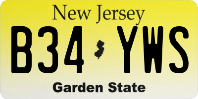 NJ license plate B34YWS