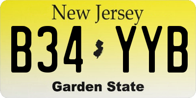 NJ license plate B34YYB