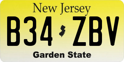 NJ license plate B34ZBV