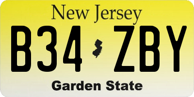 NJ license plate B34ZBY