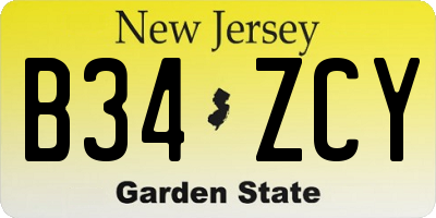 NJ license plate B34ZCY