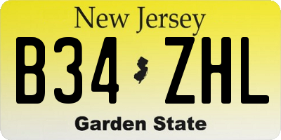 NJ license plate B34ZHL