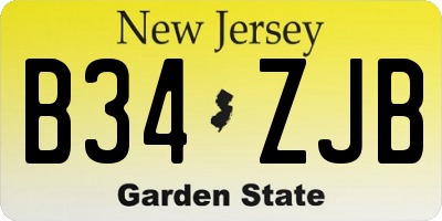 NJ license plate B34ZJB