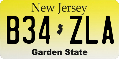 NJ license plate B34ZLA
