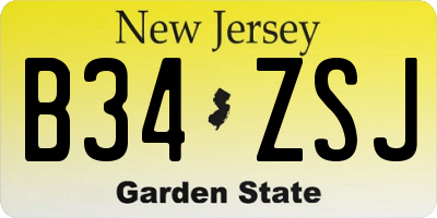 NJ license plate B34ZSJ