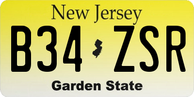 NJ license plate B34ZSR