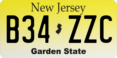 NJ license plate B34ZZC