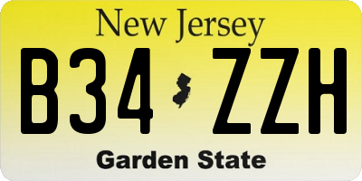 NJ license plate B34ZZH