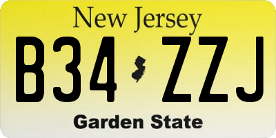 NJ license plate B34ZZJ