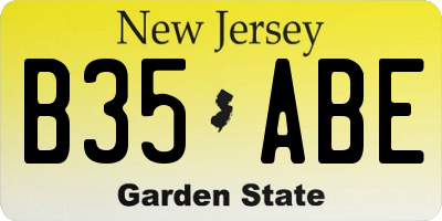 NJ license plate B35ABE