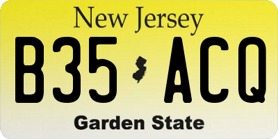 NJ license plate B35ACQ