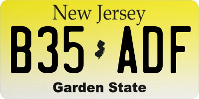 NJ license plate B35ADF