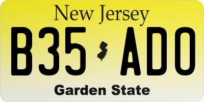 NJ license plate B35ADO