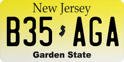 NJ license plate B35AGA