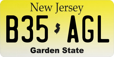 NJ license plate B35AGL