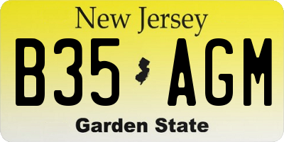 NJ license plate B35AGM