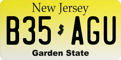 NJ license plate B35AGU