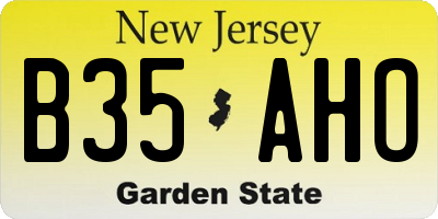 NJ license plate B35AHO