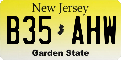 NJ license plate B35AHW