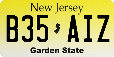 NJ license plate B35AIZ