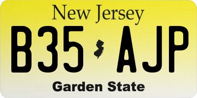 NJ license plate B35AJP