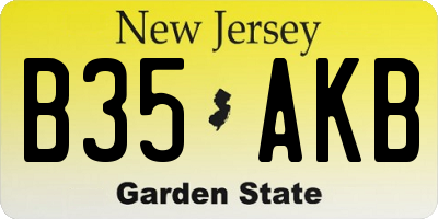 NJ license plate B35AKB