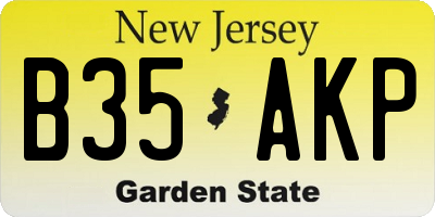 NJ license plate B35AKP