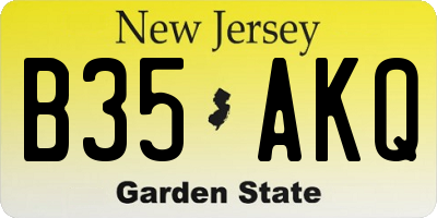 NJ license plate B35AKQ