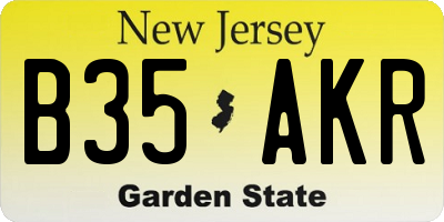 NJ license plate B35AKR