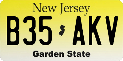 NJ license plate B35AKV