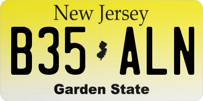 NJ license plate B35ALN