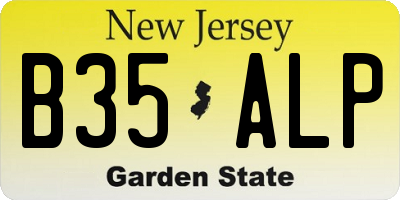 NJ license plate B35ALP