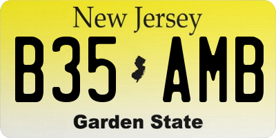 NJ license plate B35AMB