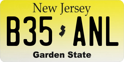 NJ license plate B35ANL