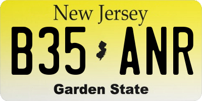 NJ license plate B35ANR