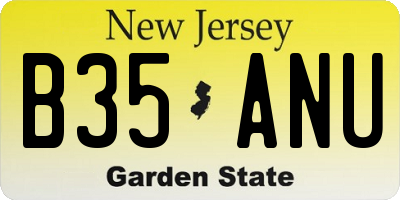 NJ license plate B35ANU