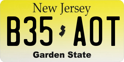 NJ license plate B35AOT