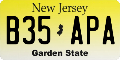 NJ license plate B35APA