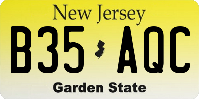 NJ license plate B35AQC