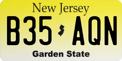 NJ license plate B35AQN