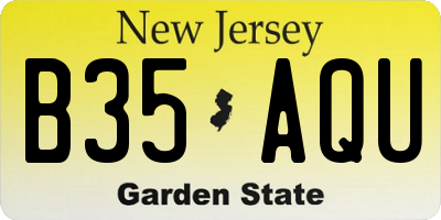 NJ license plate B35AQU