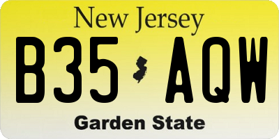 NJ license plate B35AQW