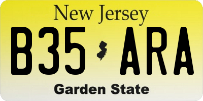 NJ license plate B35ARA