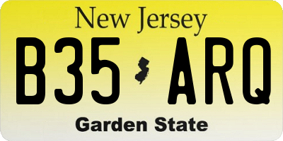 NJ license plate B35ARQ