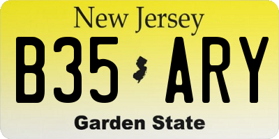 NJ license plate B35ARY