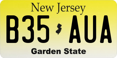 NJ license plate B35AUA