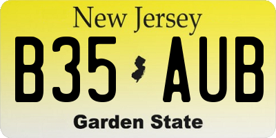 NJ license plate B35AUB