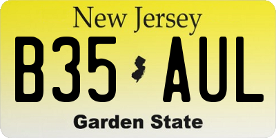 NJ license plate B35AUL
