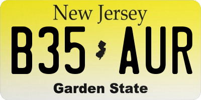 NJ license plate B35AUR
