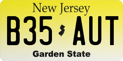 NJ license plate B35AUT
